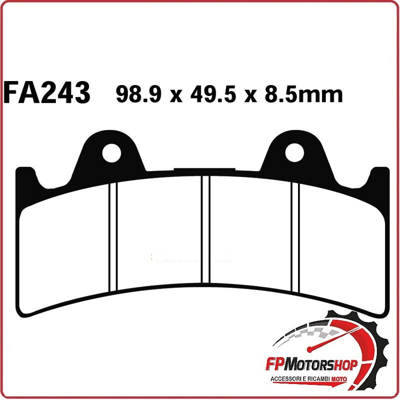 PASTIGLIE FRENO PER PINZA JAYBRAKE 6 PISTONCINI EBC FA243HH SINTERIZZATA MOTO