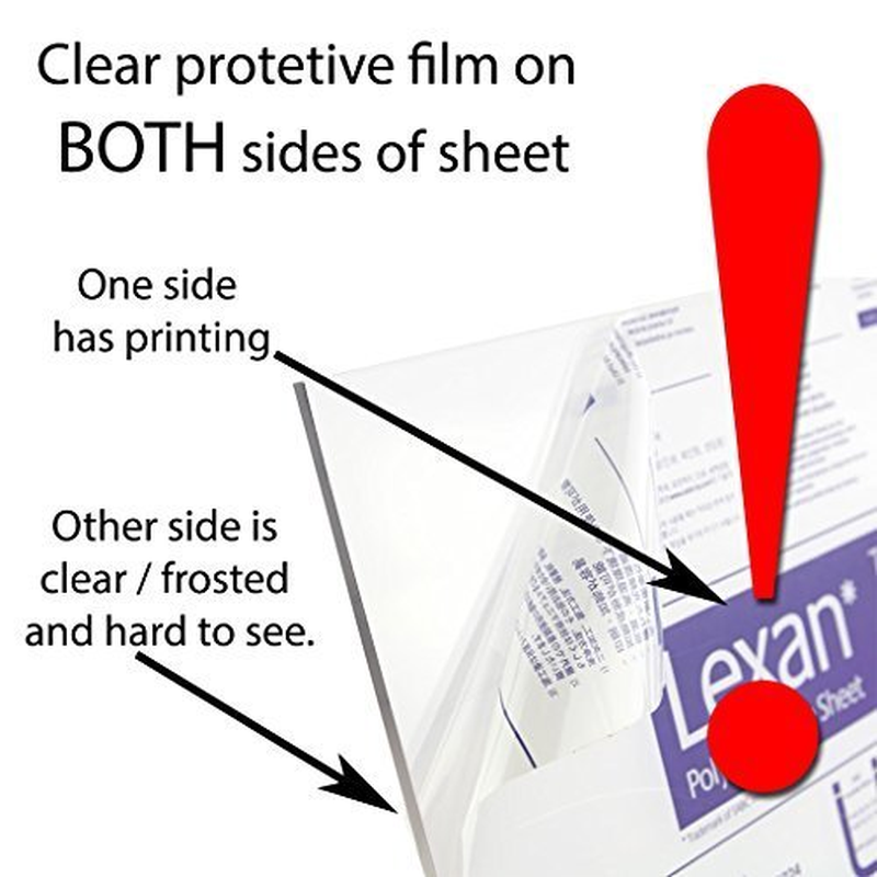 Lexan Sheet - Polycarbonate - .030" - 1/32" Thick, Clear, 12" X 12