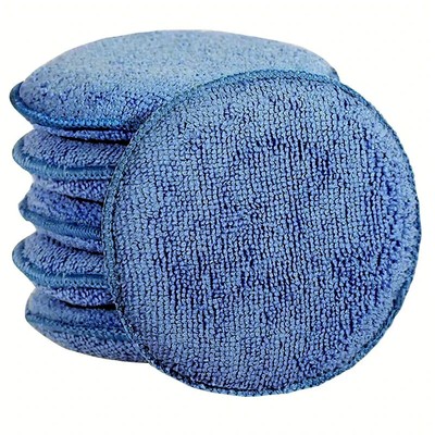 6x Microfiber Wax Applicator Foam Polishing Pads Auto Care Car Buffing Sponge