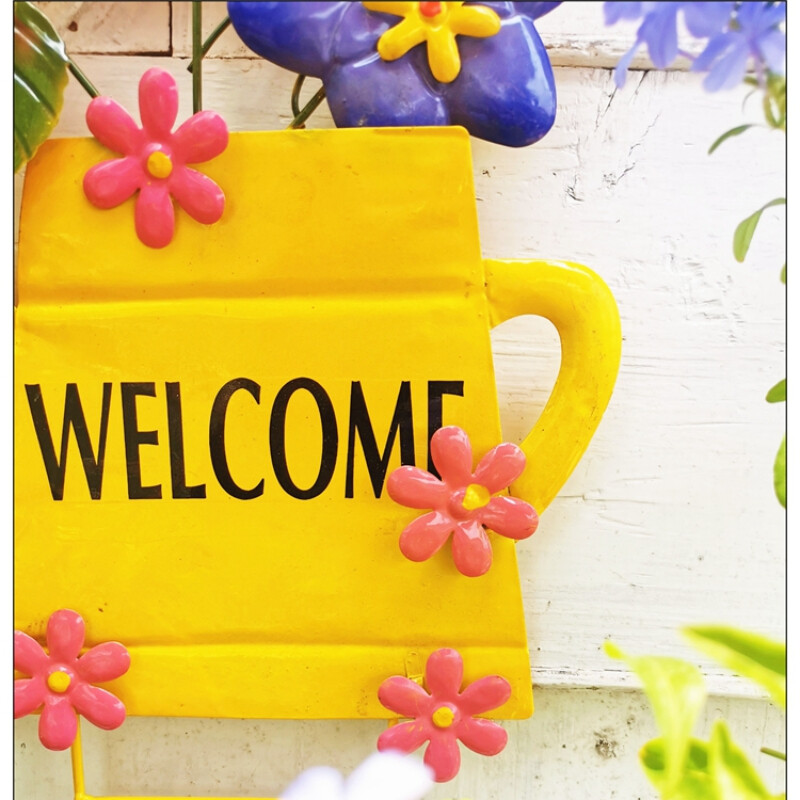 Da Esterno Welcome Insegna Giardino Ornamento Ferro Appeso O Punta Insegna Porta