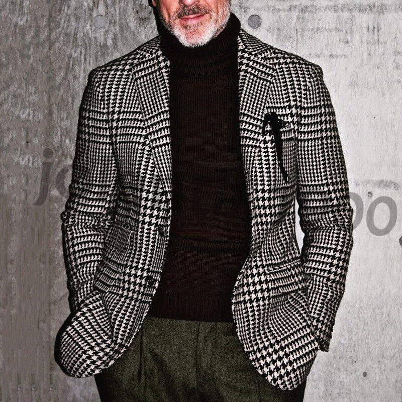 【関税込み】Single-breasted micro houndstooth blazer Micro-houndstooth suit jacket - Women | MANGO Japan