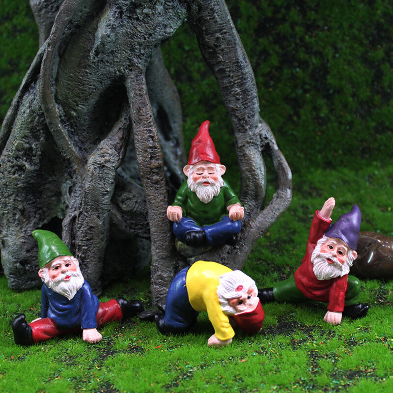 Mini Jardin Gnome Résine Dwarf Ornement Micro Paysage Elf Noël Art Artisanat