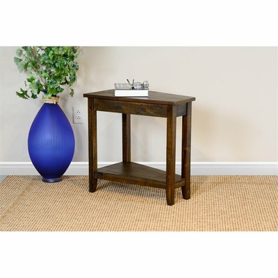 Sunny Designs Homestead 16" Transitional Wood Chair Side Table in Tobacco Leaf