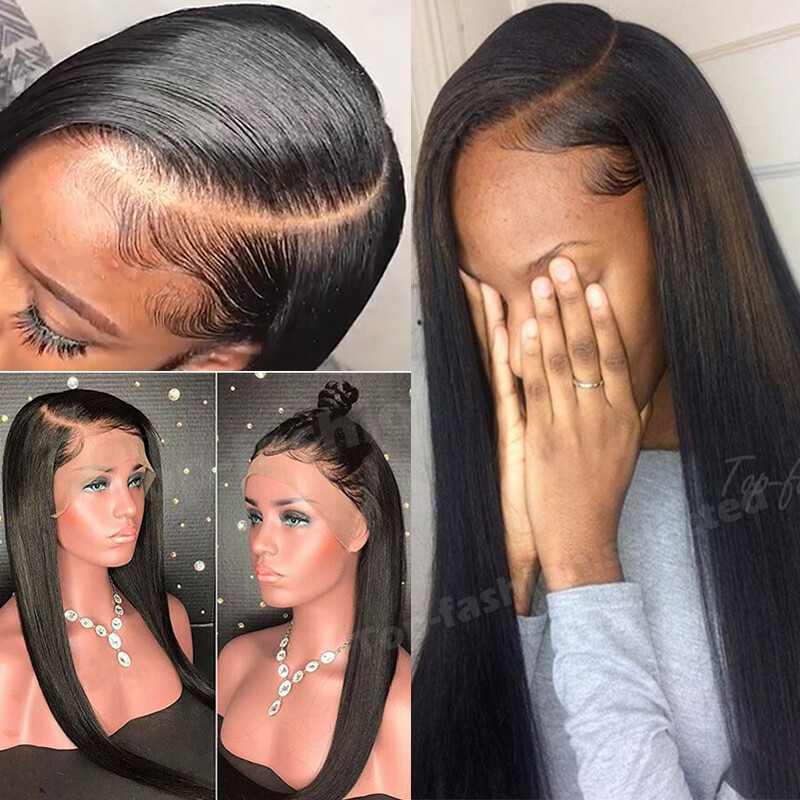 360 Full Frontal Lace Wig Straight Malaysian Human Hair Wig Pre