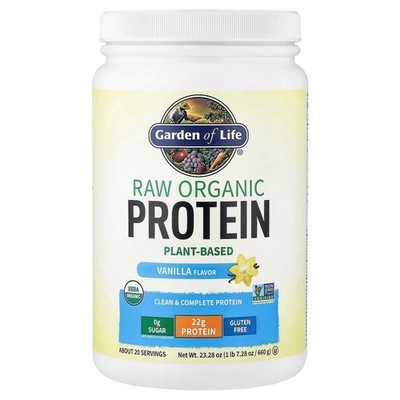 Garden of Life, protéines biologiques brutes, vanille, 660 g (1 lb 7,28 oz)