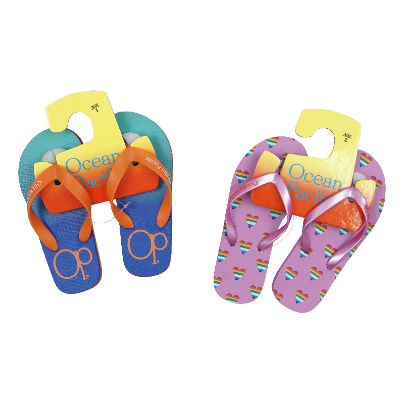 

OP OCEAN PACIFIC РАЗМЕР МОЛОДЕЖНЫХ ШЛЕПАНЦЕВ ДЛЯ ДЕВОЧЕК КОЛ-ВО 2 ПАРЫ, Turquoise blue / purple, FLIP FLOPS
