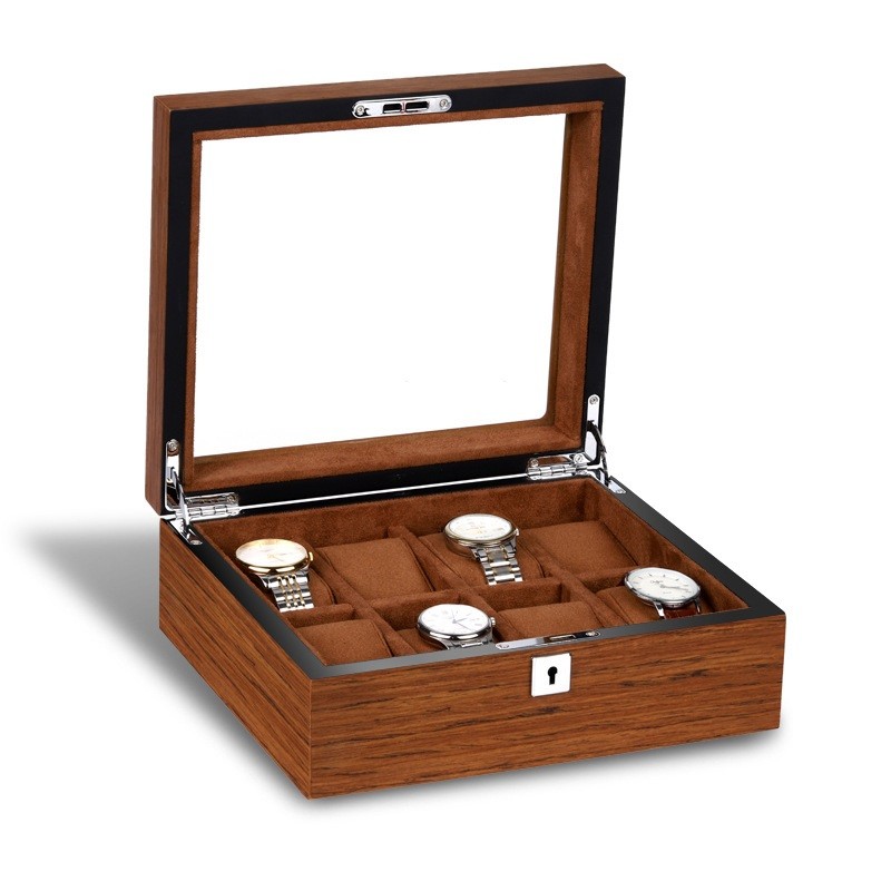 QUALITY Mens Matte Wood Watch Display Case Collection Storage Holder Wooden Box