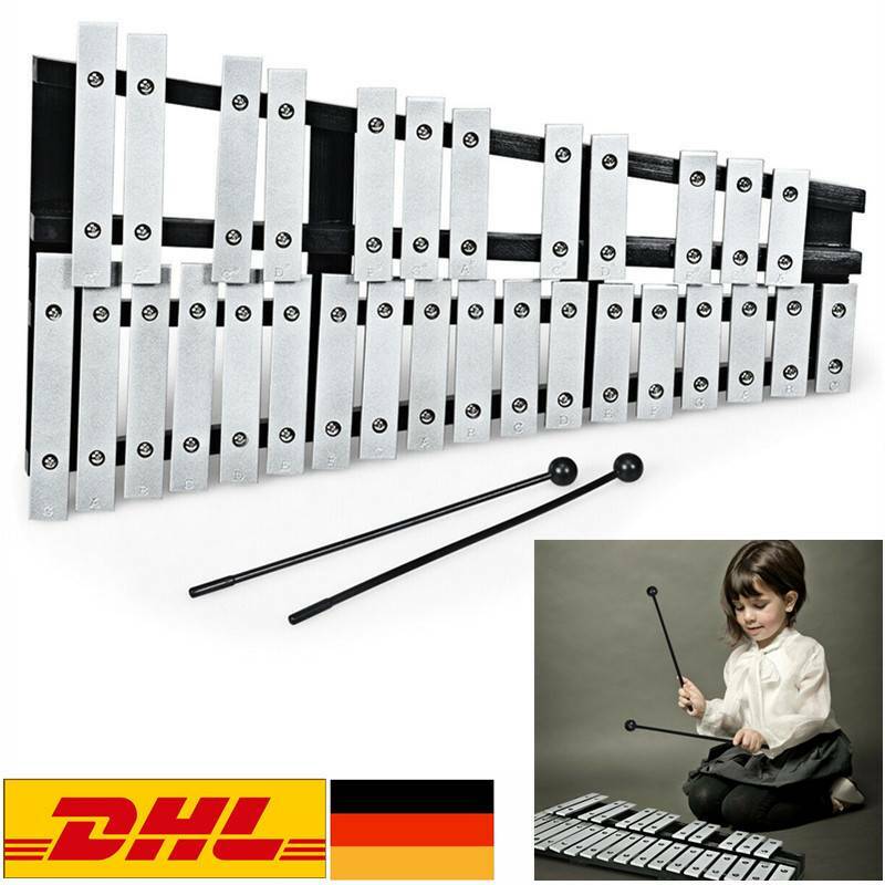 30 Noten Glockenspiel Xylophon Handpercussion mit Schlägel Tragetasche Neu DE