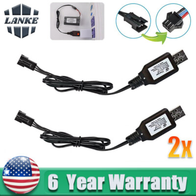 7.2V 3Pin USB Charge Cable SM-3P positive plug for LiPO Li-Ion RC Toys Battery