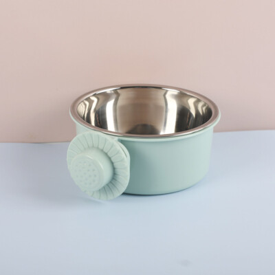 Pet Dog Cat Puppy Stainless Steel Hanging Food Water Bowl Feeder for Crate Cage