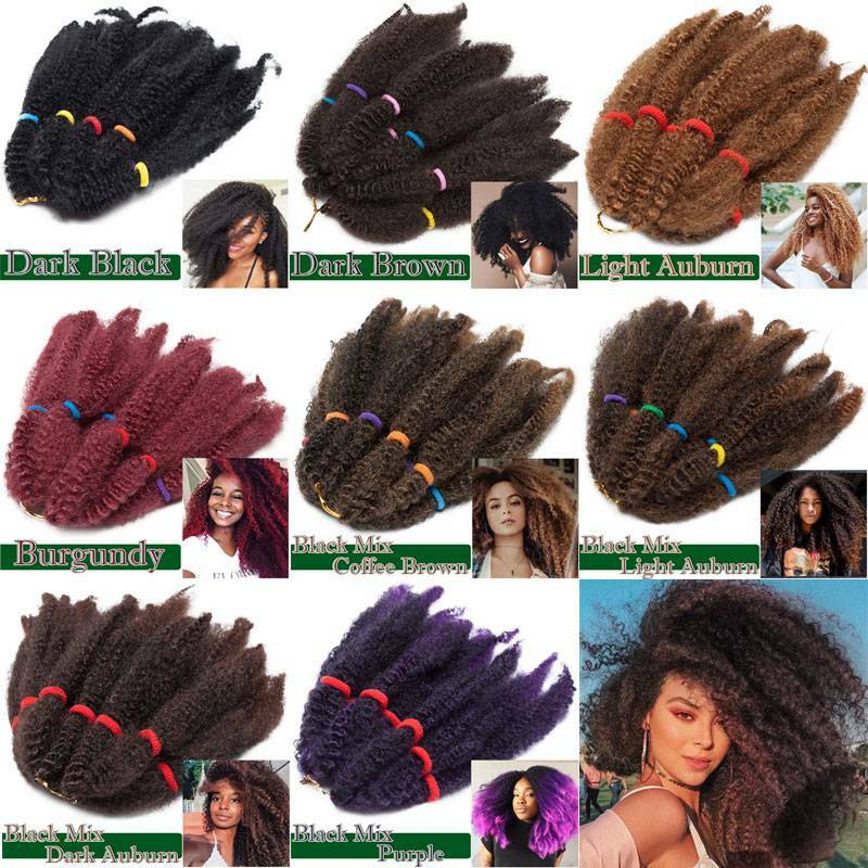 Synthetic Kinky Bulk Afro Braids Crochet Short Marley Twist Hair