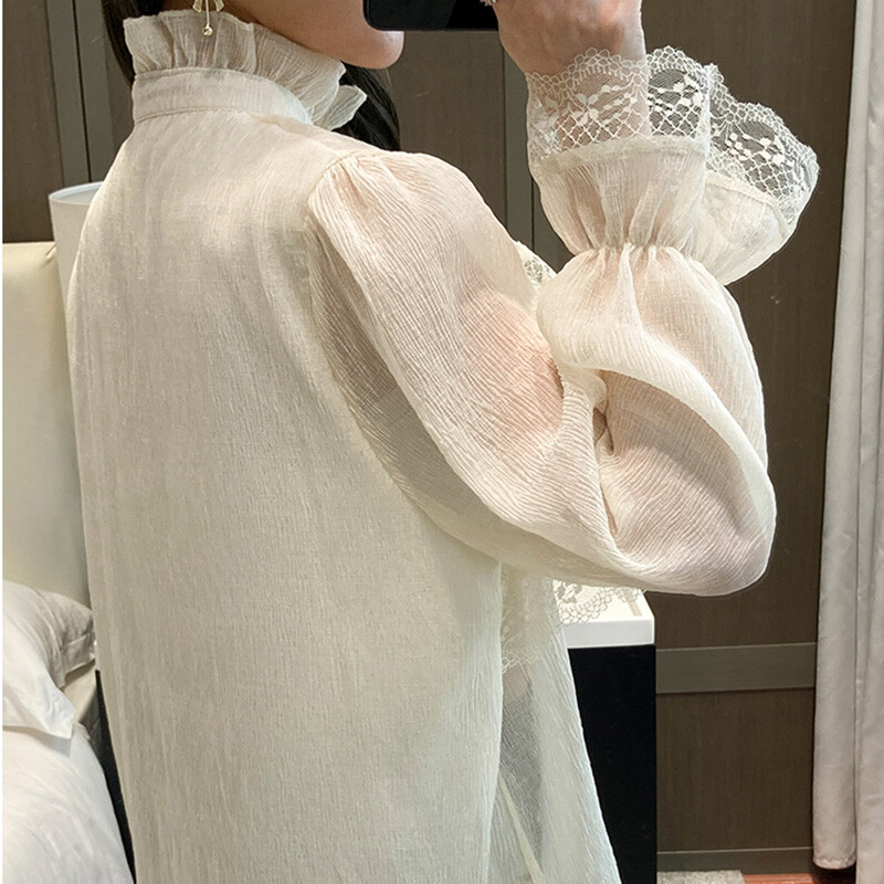 大幅値下げknuth marf 4way sheer frills blouse 4way sheer frills blouse/black | KNUTH MARF