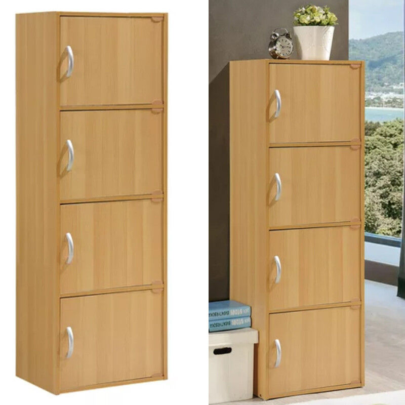 4 Door Storage Cabinet Kitchen Pantry Organizer Shelves Tall