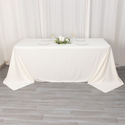 90x132 in Premium Scuba Polyester Rectangle TABLECLOTH Party Events Decorations