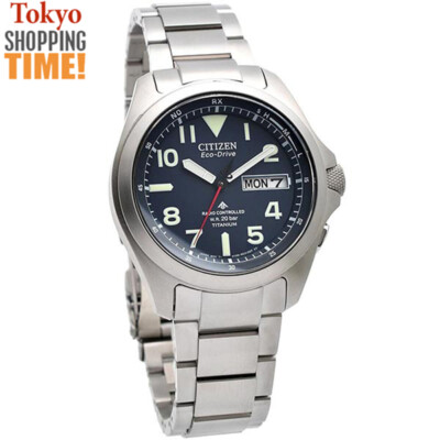 Citizen Promaster Land Eco-Drive AT6080-53L Blue Dial Titanium Solar Men Watch 