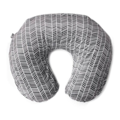 Kids N Such Nursing Pillow Cover Gray White Herringbone Print-Boppy slipcover