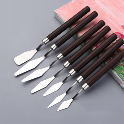 7Stück Spatel Ölgemälde Kratzer Mischen Werkzeug Gouache Malerei Messer Freizeit
