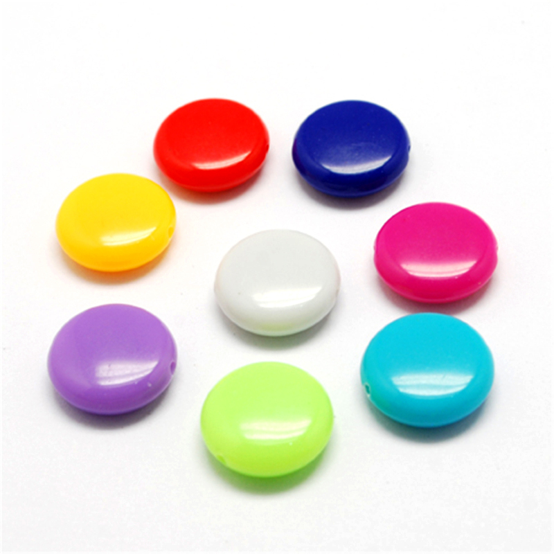 50 Pcs Heart Round Shape Transparent Flat Base Acrylic Beads Necklace Jewelry