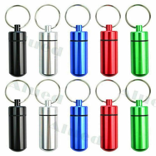 5 / 10PCS outdoor Pill box Keychain Medicine Case Bottle Drug  Holder  container