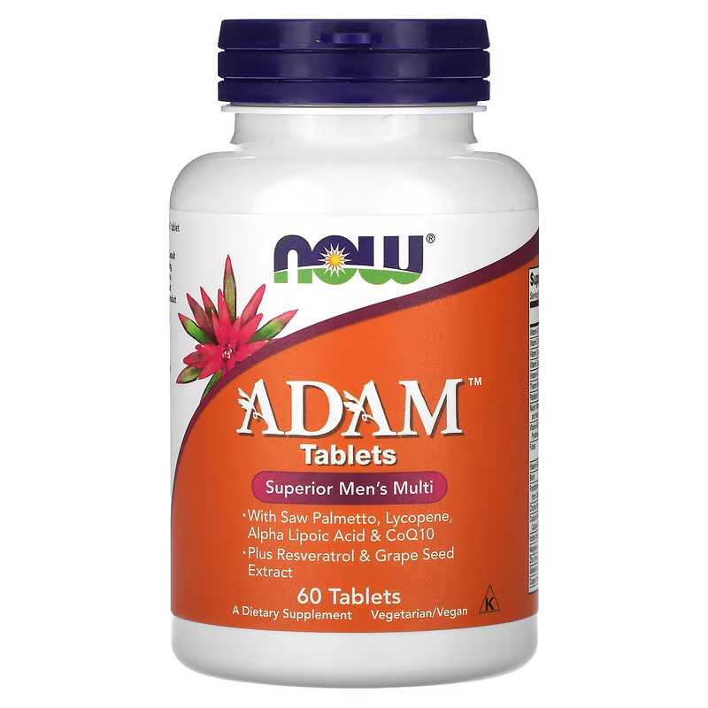 NOW Foods ADAM Men's Multivitamin 60 Tablets | Men's Vitamins & Minerals