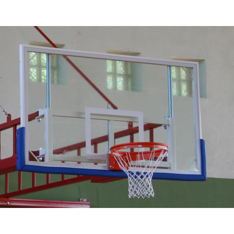 (04) TABELLONE BASKET IN CRISTALLO TEMPERATO CM 180X105X1,2 +O-  PROTEZIONE