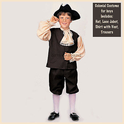 Colonial Boys Historical Child Costume American Settlers British 100 Days School