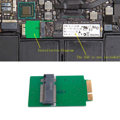 M.2 NGFF SSD Card 12 + 6 Pin Adapter Board for MacBook Air 2010 2011 A1_ro