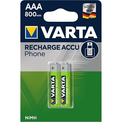 2x VARTA Phone-Akku 58398 Micro AAA HR03 800mAh Telefon Accu NiMH