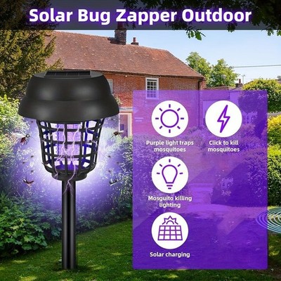Solar Mosquito Killer Lights 4-Pack UV Insect Repellent Solar-Powered Outdoor
