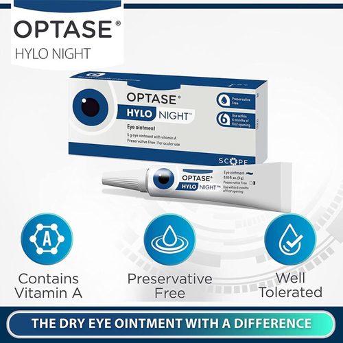 OPTASE Hylo Night Dry Eye Ointment - Nighttime Gel for Eyes -... 