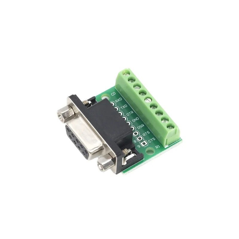 DB9 D-Sub 9 pines macho adaptador RS-232 Breakout Board Connector
