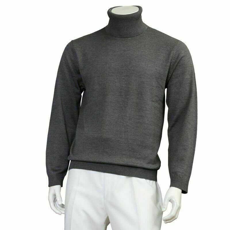 Men's Turtle Neck & Crewneck Sweater Long Sleeve Cotton Blend Knitted 