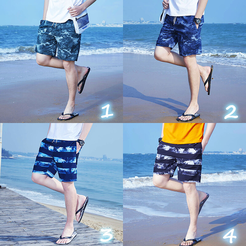 Pantaloni Corti Da Spiaggia Hawaiian Per Uomini Con Cintura A Sdraw