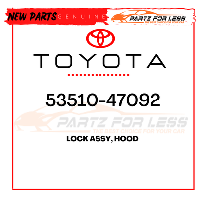 53510-47092 TOYOTA GENUINE LOCK ASSY, HOOD 5351047092 OEM | eBay