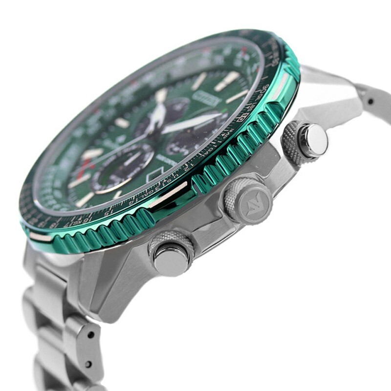 Pre-owned Citizen Promaster Sky Cb5004-59w Green Eco-drive Radio Direct Flight Men Watch