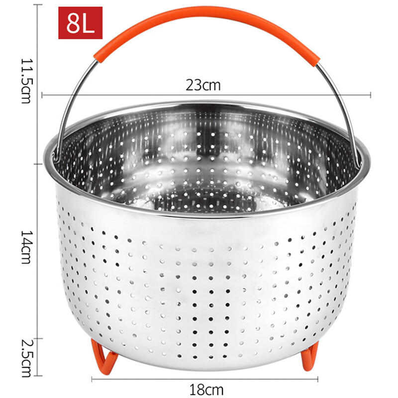 Stainless Steel Steamer Basket Pot Accessories for 3/6/8 Qt Pot Pressure Cooker|