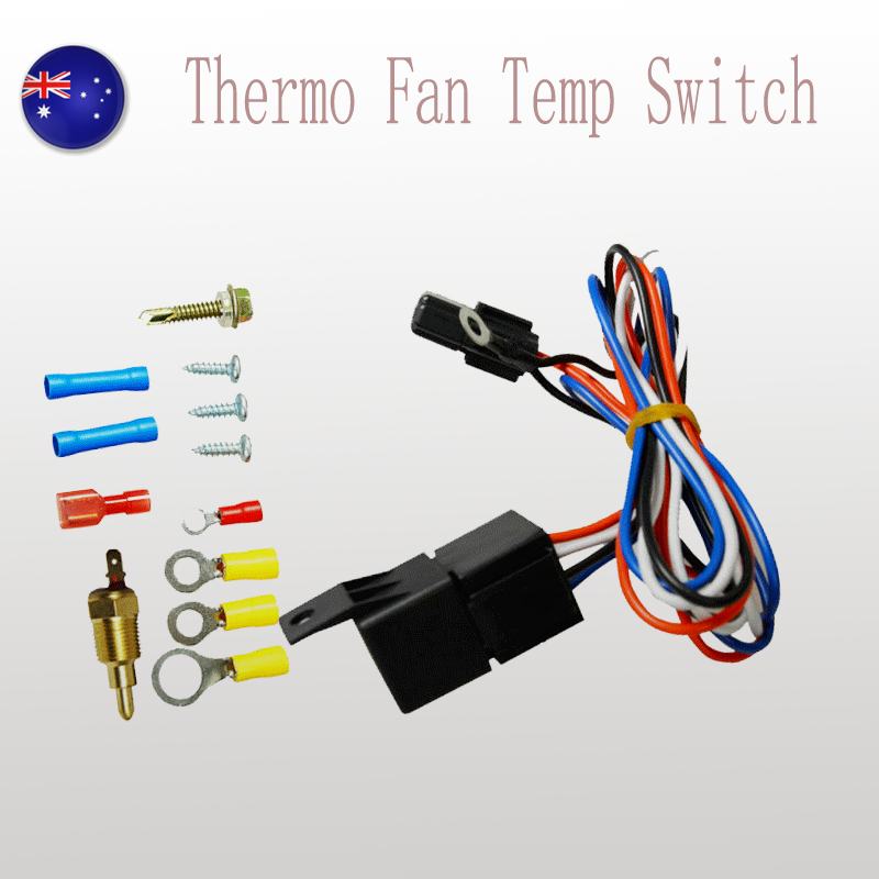 Wiring Relay Radiator Electric thermo Fan Sensor Temp Switch 12V 3/8