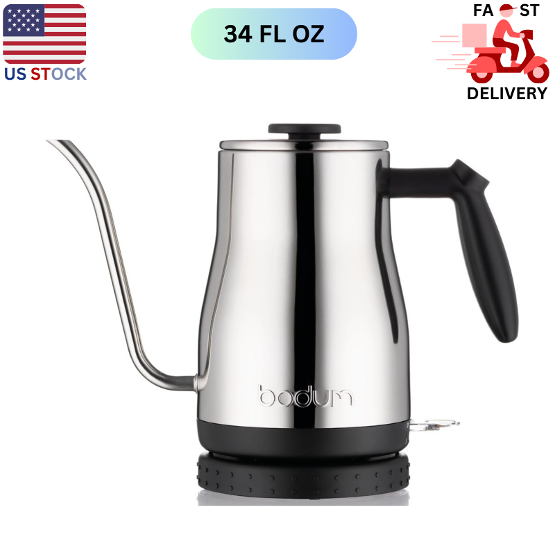 34 Ounce Bistro Gooseneck Cordless Electric Water Kettle Sta