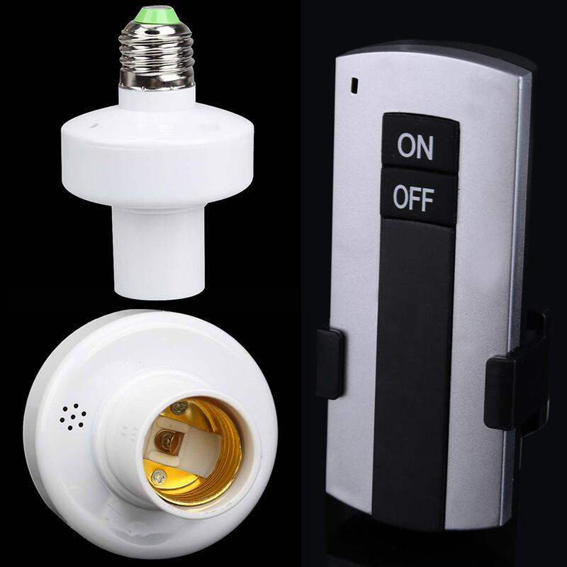 E27 Screw Wireless Remote Control Light Lamp Bulb Holder Cap Socket E