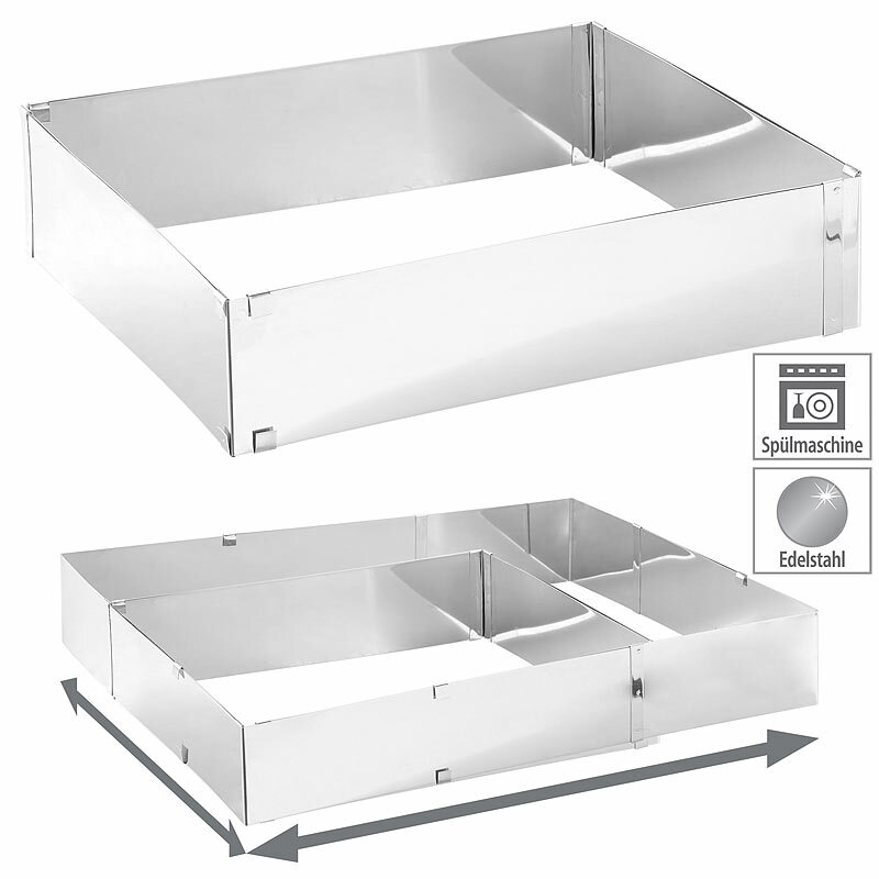 Edelstahl-Backrahmen, Rechteckig, Verstellbar Auf Maximal 47 X 38 Cm