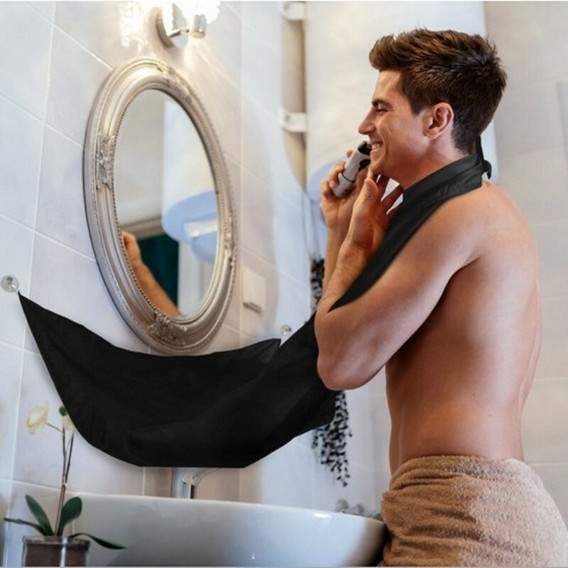Creative Pongee Beard Care Shave Apron Bib Trimmer Hair Cape Sink Color Random