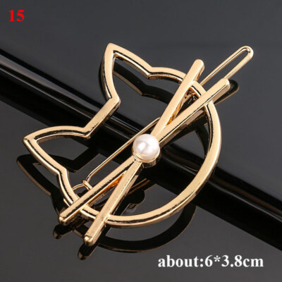 Women Gold Silver Hair Clips Metal Hair Clip Barrette Slide Grips Hairpin Clamp