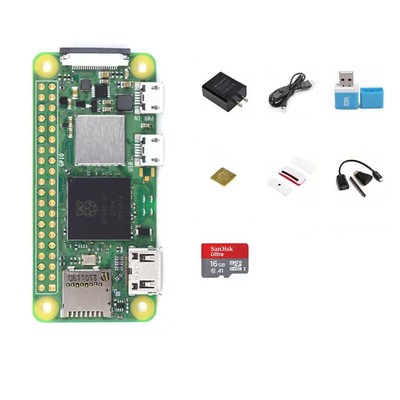 Raspberry Pi Zero 2 W Starter Kit Board Power Supply Case Heatsink GPIO Header