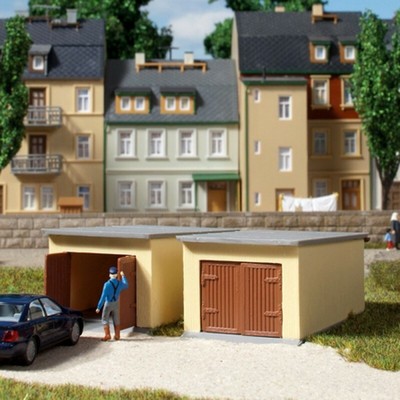 2 garages à voiture-HO-1/87-AUHAGEN 12341