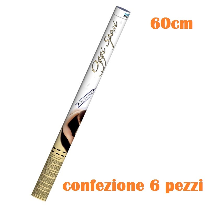 Set 6 Tubo Spara Coriandoli Bianchi Cannone 60cm Feste Matrimonio Oggi Sposi moc
