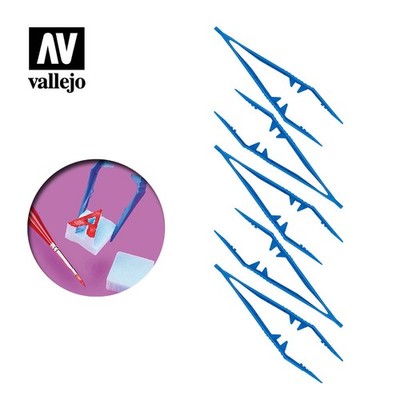 Plastic Tweezers x5 - Serrated Tips for Precision Grip | Vallejo Tools