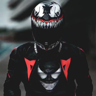 Limited Edition Venom&Carnage Carbon Fiber Full Face Motorcycle Street Helmet XL