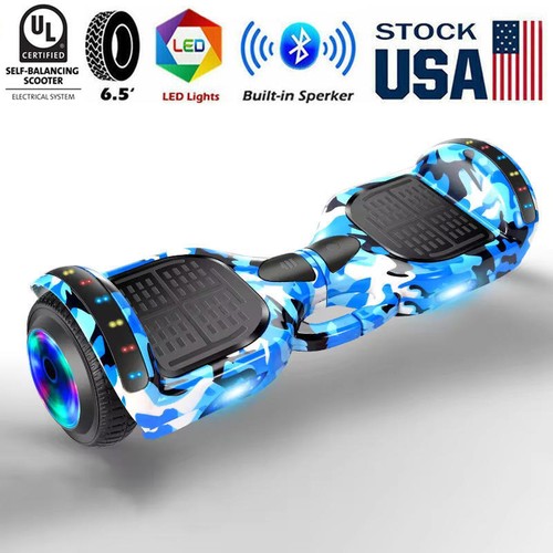 Blue Camo Self Balancing Electric Scooter Board 6.5" Kids Toy Bluetooth UL2272