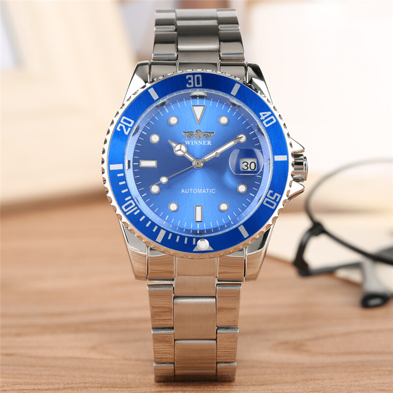 Winner Watch Mechanical Automatic Watches Silver Stainless S