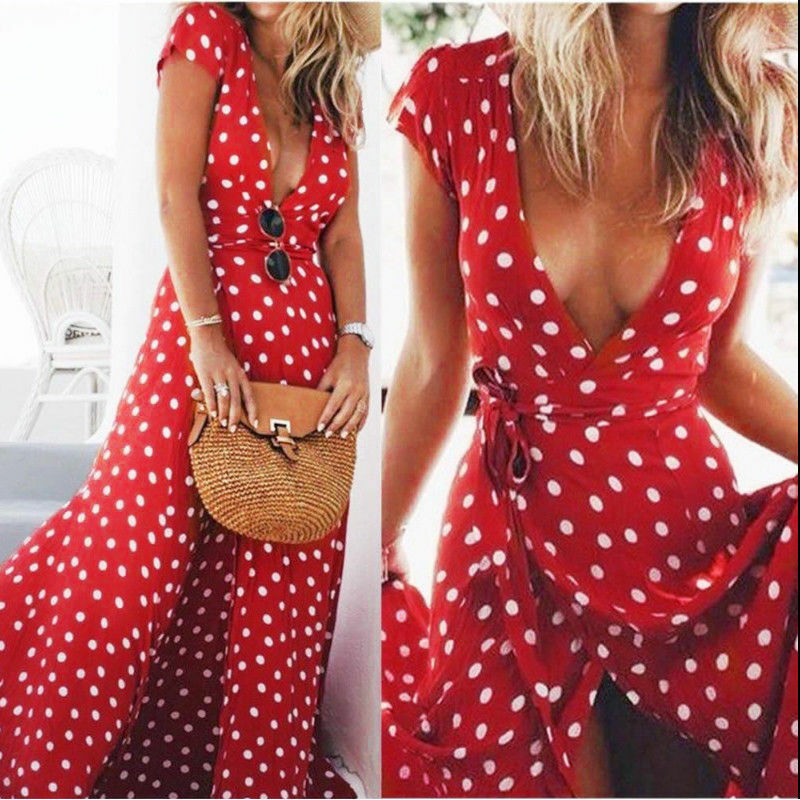 Damen Boho Blumen Freizeit Baggy Lose Kaftan Kleid Strandkleid Sommer Maxikleid